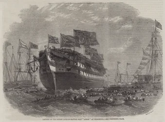 Launch of the Screw Line-of-Battle Ship Anson at Woolwich